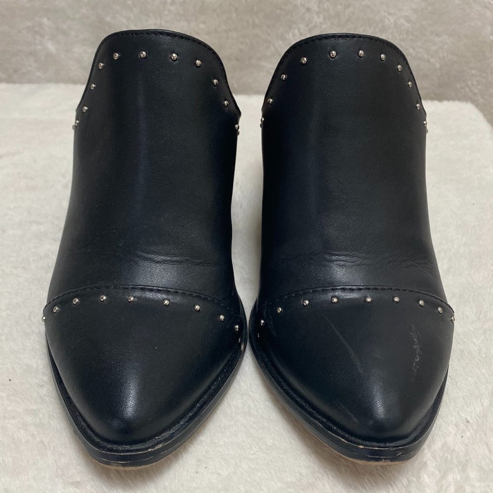 Report Black Mule Block Heel Silver Studs Sz:6